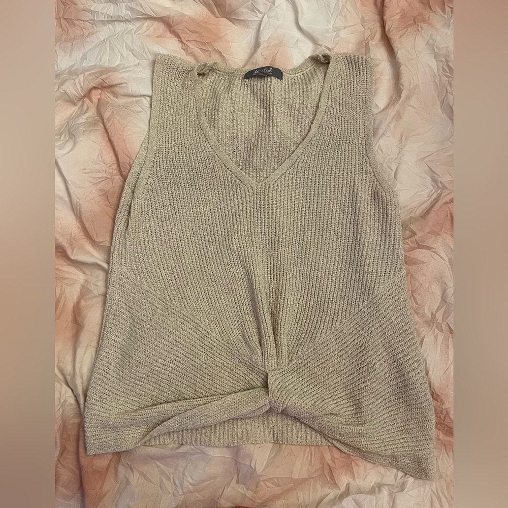 Tan knitted tank top